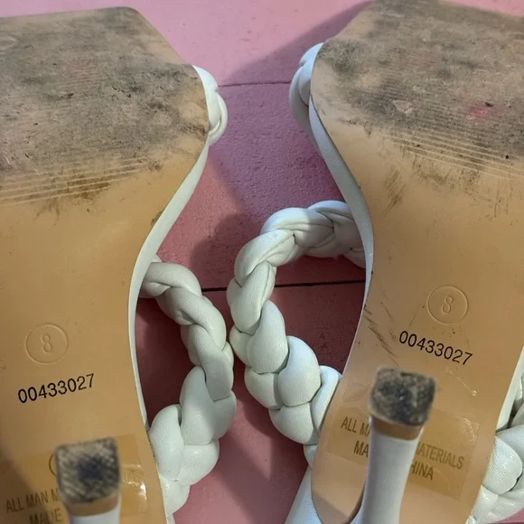 Olivia Women's Elegant White Braided Sandals - Picture 3 of 4